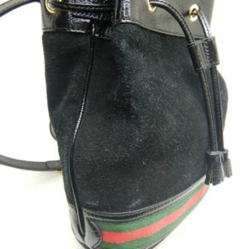 Gucci Vernis Suede Black Bag Leather Bucket Ophidia Shoulder Patent - Picture 5 of 8